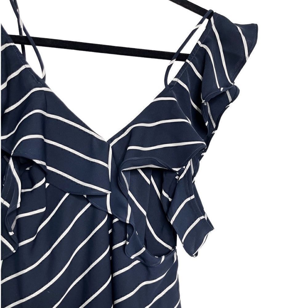 Kendall + Kylie Striped Cold Shoulder Blouse Blue and White Size XS